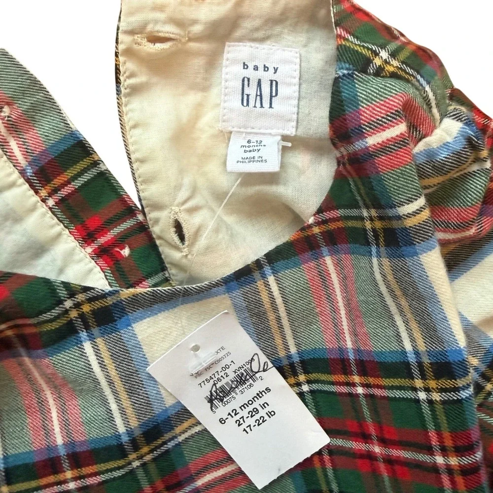 Baby Gap girls 6-12n Plaid Dress‎ with bloomer Set Baby Multicolor plaid NWT